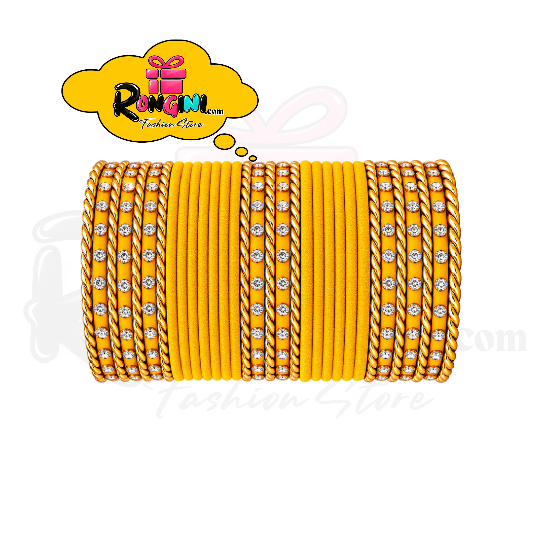 Maroon Velvet Bangles with Gold Stone Bala Set for Women