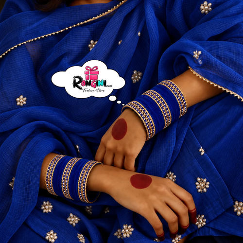 Maroon Velvet Bangles with Gold Stone Bala Set for Women - Hover