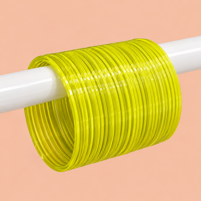 Lime Yellow Glossy Transparent Churi Bangles for Women