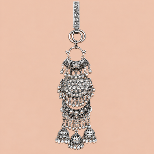 Antique Silver Filigree Triple Bell Hanging Ornament