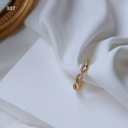 Golden Crystal Infinity Ring