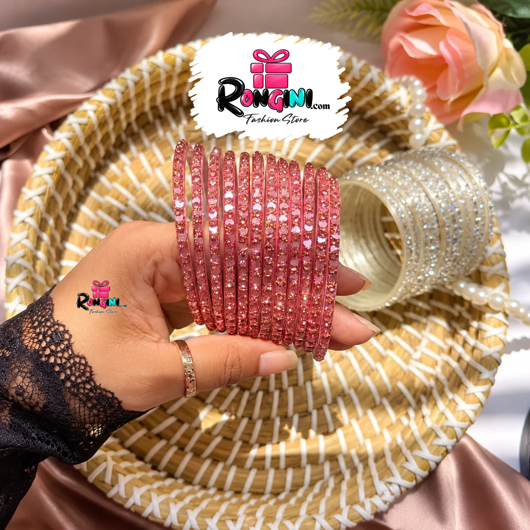 Rhinestone Bangles Set for Women in Multiple Colors