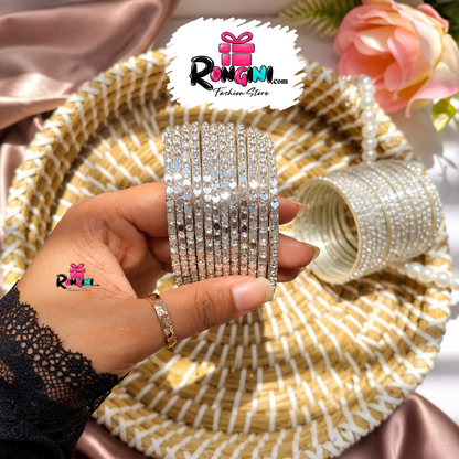 Rhinestone Bangles Set for Women in Multiple Colors